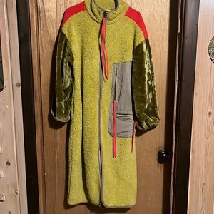 Oversized fleece floor length coat